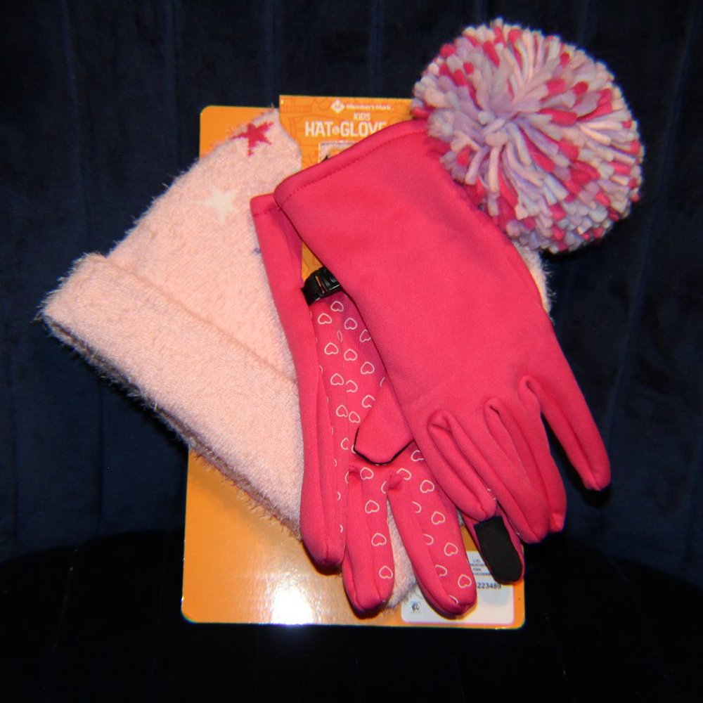 NWT**Pink Gloves and Hat Set**Girls L/XL